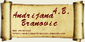 Andrijana Branović vizit kartica